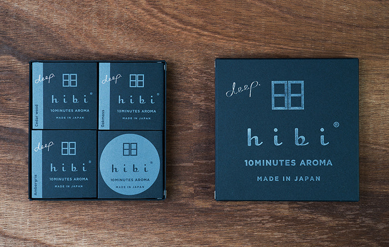 Hibi Deep Gift Box of 3 Fragrances and Burning Pad